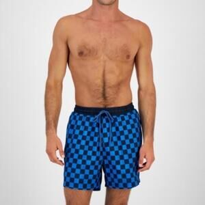 I.N.C. INTERNATIONAL CONCEPTS
INC Men's Zane Checkerboard 5" Swim Trunks, blue